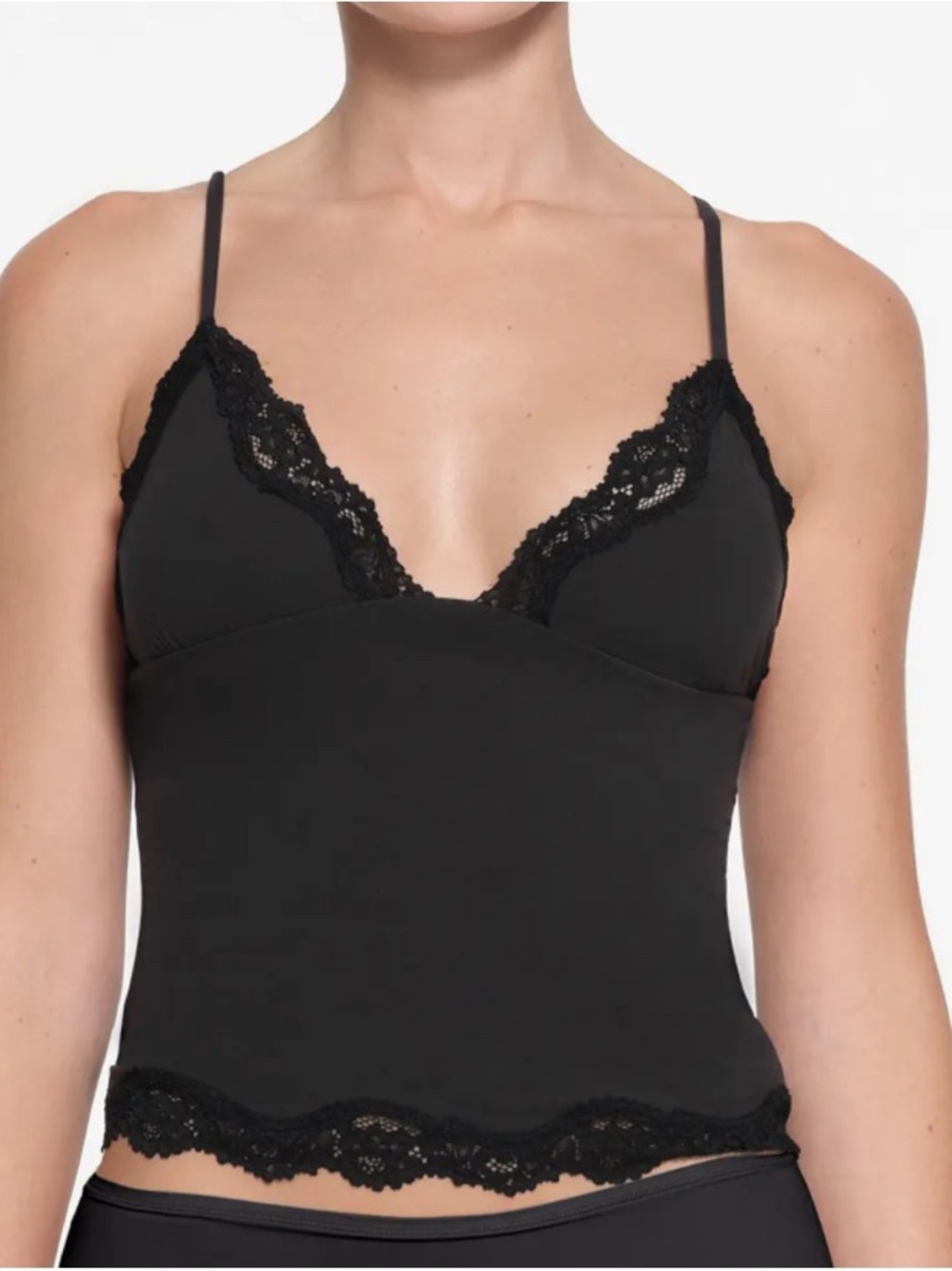 SKIMS Black Fits Everybody Lace Triangle Camisole Top Size S